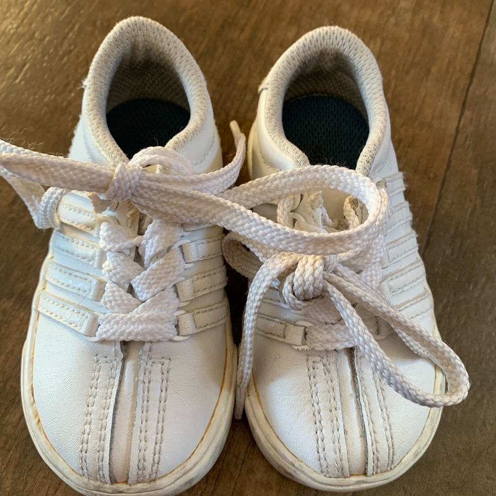 K Swiss white toddler sneaker